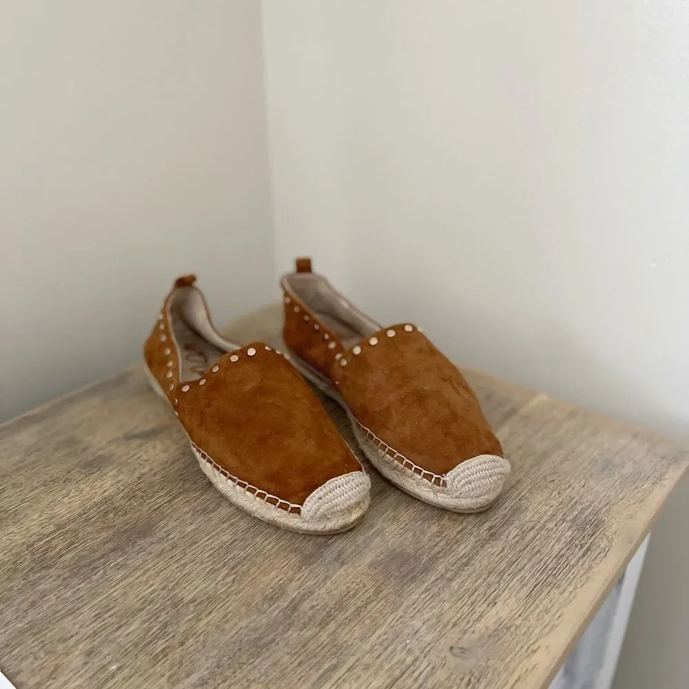 Sam Edelman Koda Brown Suede Slip On Espradilles size 9 preowned
